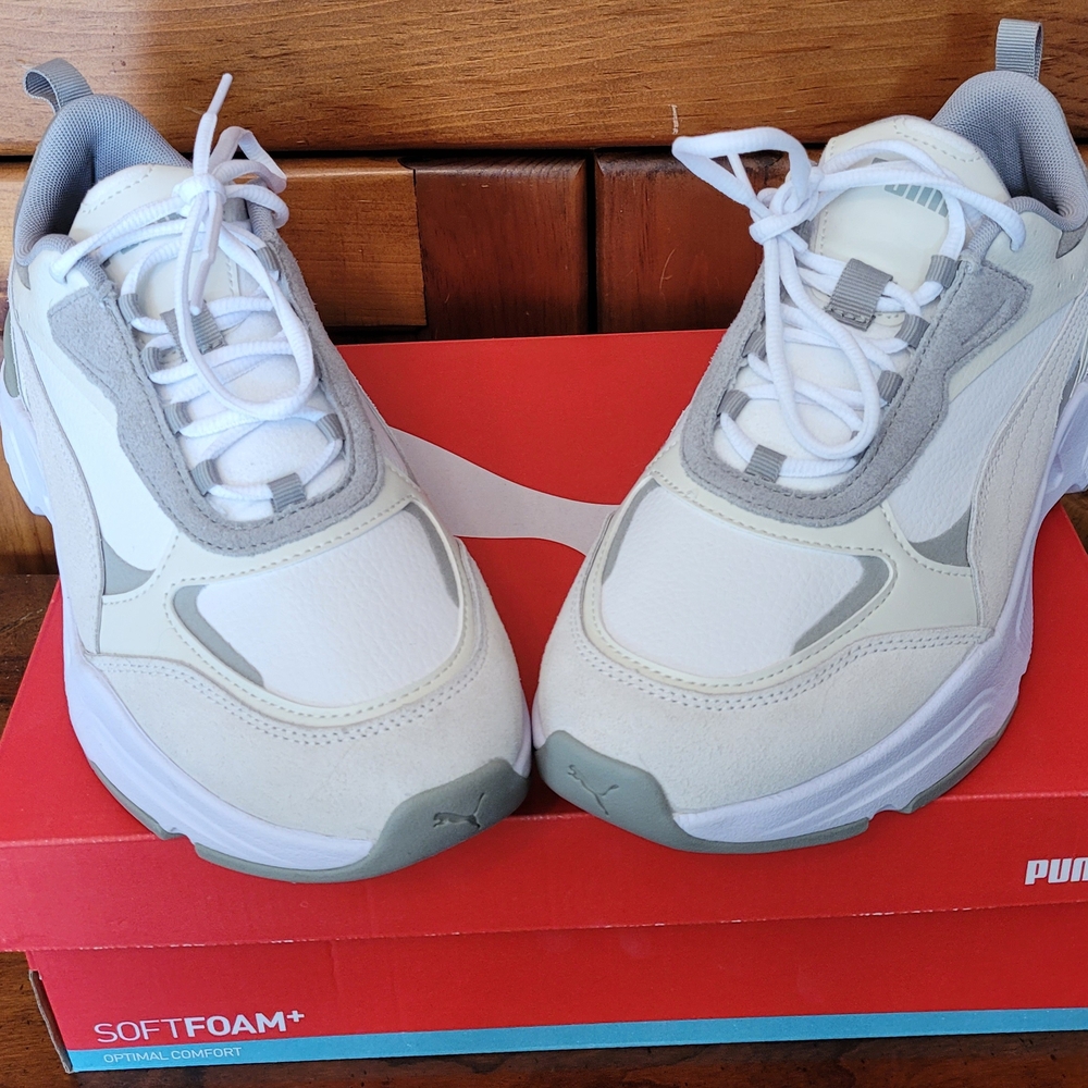 Puma White and Gray Sneakers